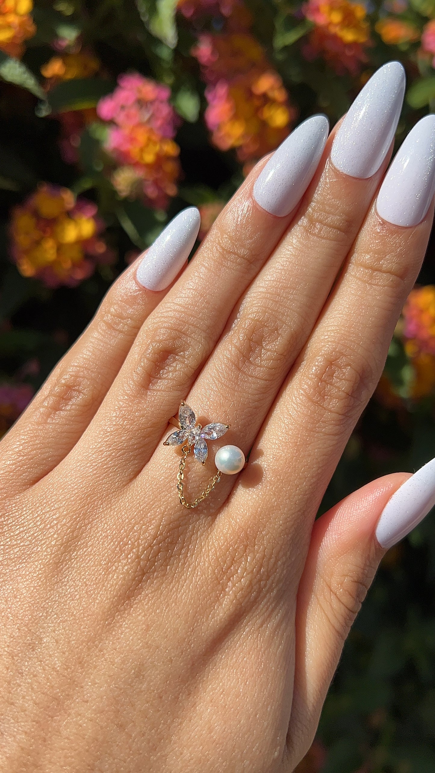 Butterfly Pearl Ring