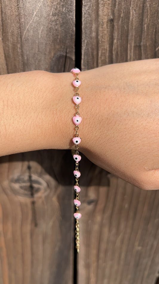 Pink Evil Eye Bracelet